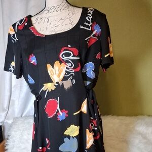 Colorful Floral Midi Dress